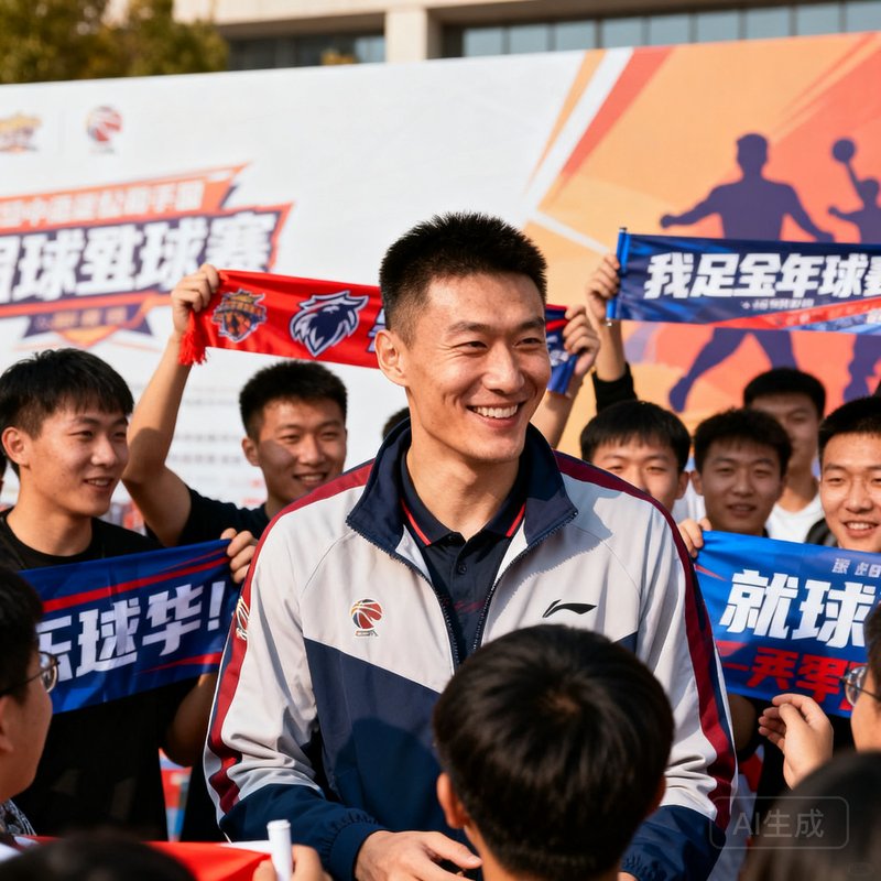 王磊在球迷活动中的照片